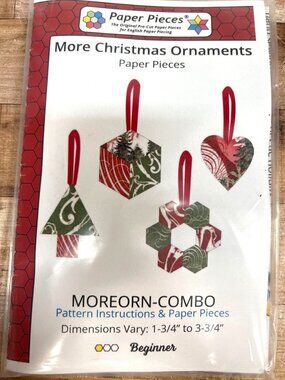 Christmas Ornaments Paper Pieces Pattern Pack English Paper Piecing Craft Kit